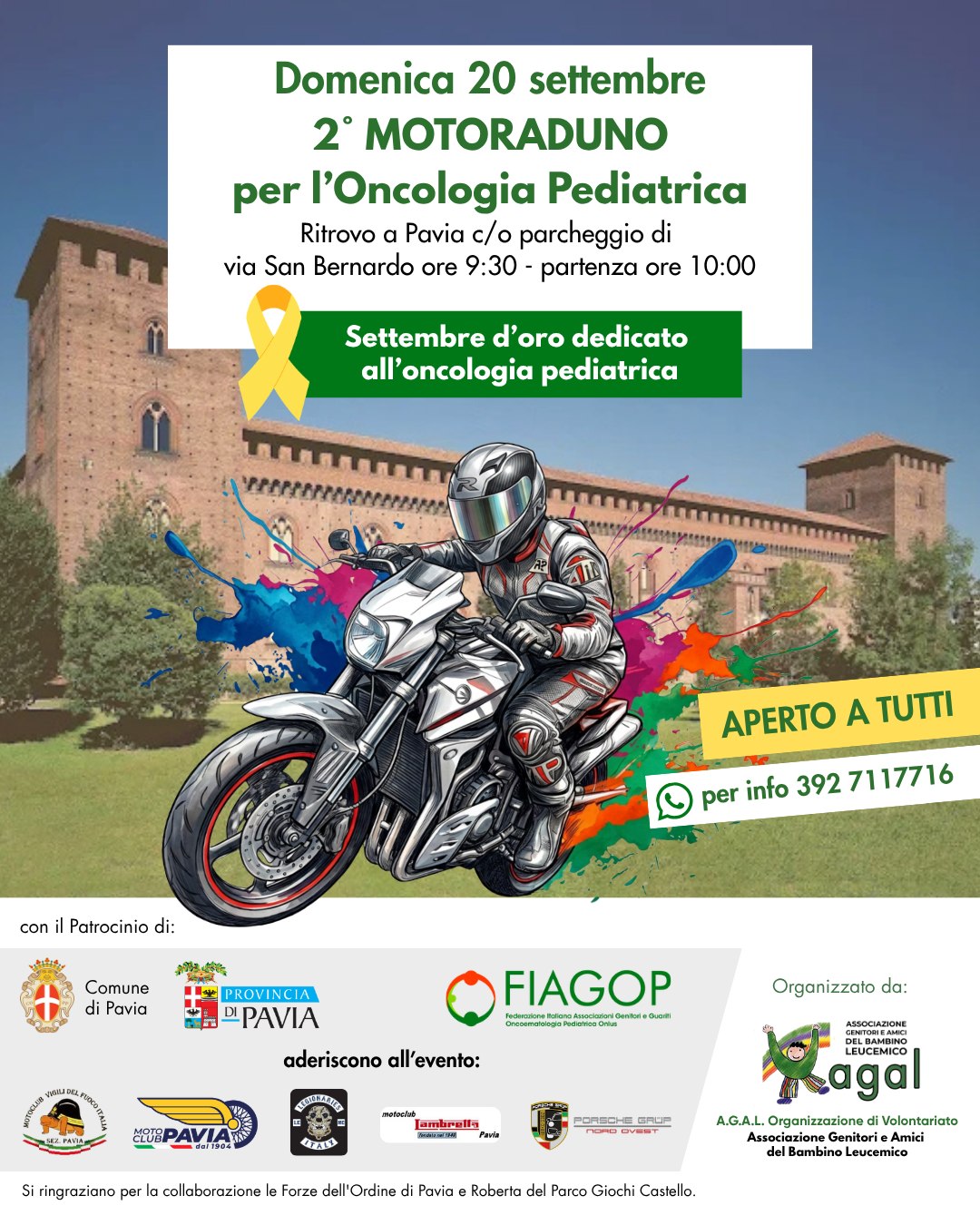Raduno Motociclistico di Sensibilizzazione sull’Oncologia Pediatrica 2026